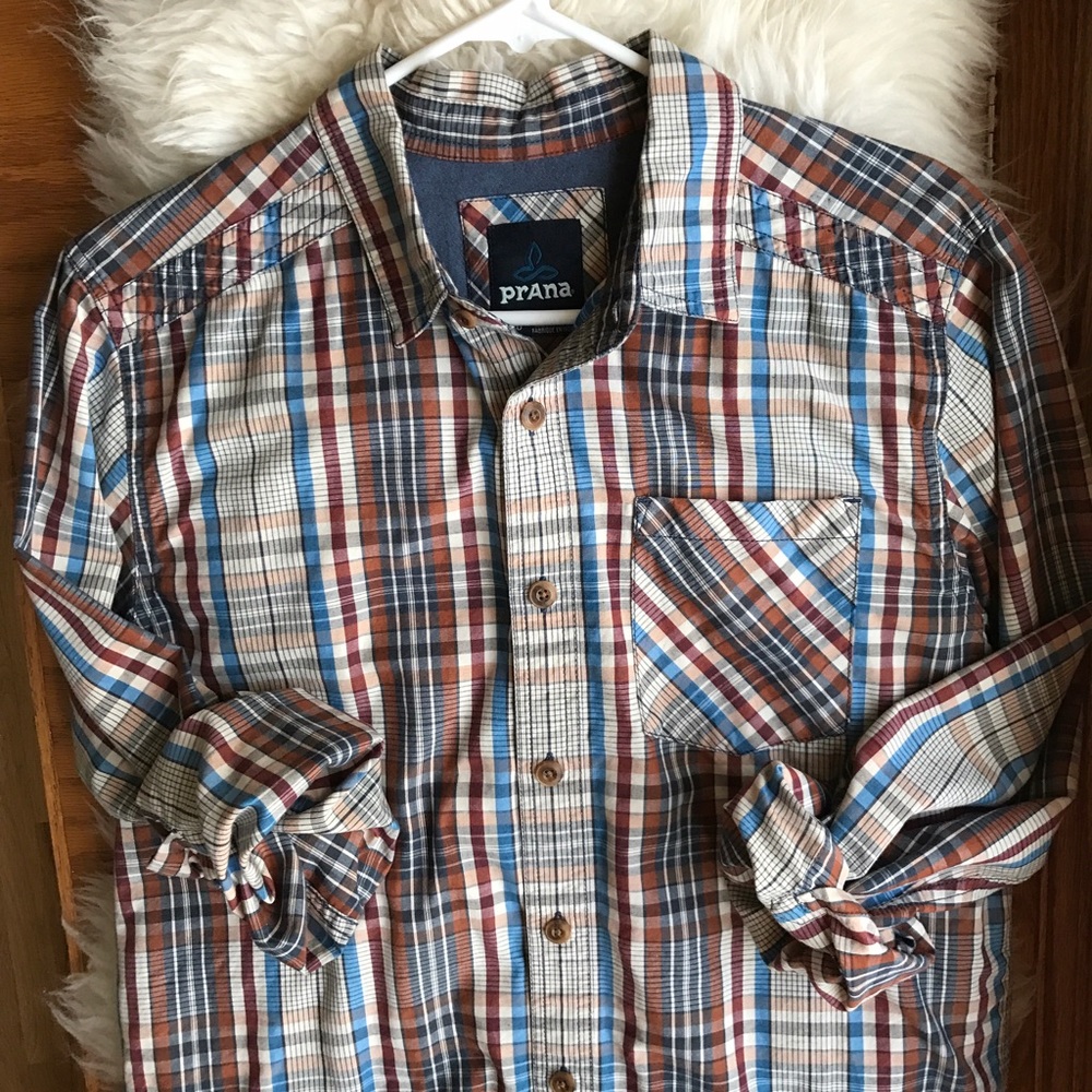 Prana Plaid Button Down NWOT